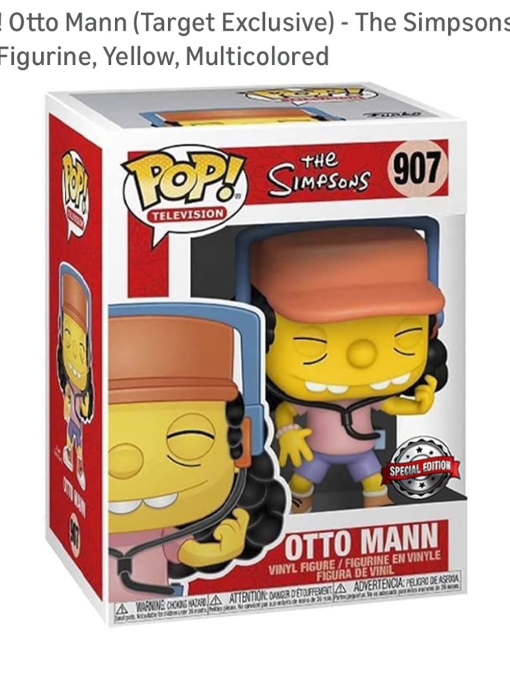 Funko POP! Otto Mann  The Simpsons TV Show Character Figurine, Yellow